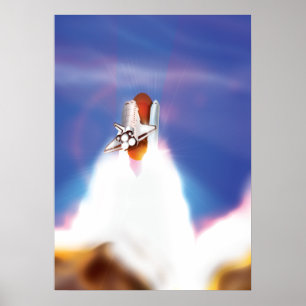 Affiches Illustration du lancement de la navette spatiale