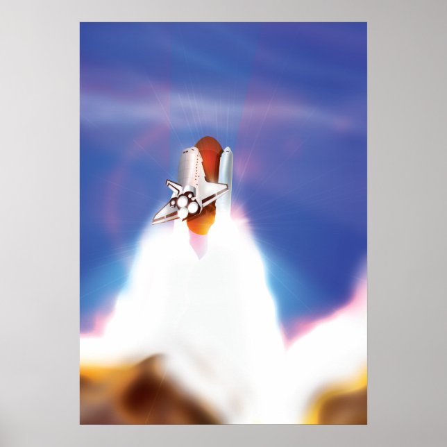 Affiches Illustration du lancement de la navette spatiale (Devant)