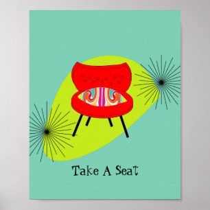 Affiches Illustration d'une chaise de style rétro moderne d