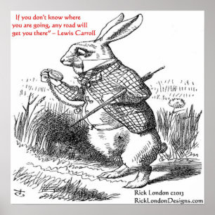 Affiches Illustration et citation de Lewis Carroll dans le 