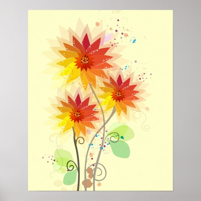 Affiches Illustration florale moderne (Devant)