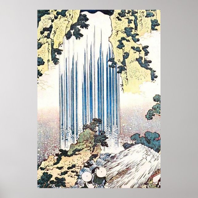 Affiches Illustration japonaise des chutes d'eau (Devant)