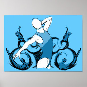 Affiches Illustration Synch Swimming