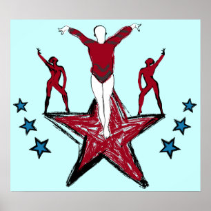 Affiches Illustration urbaine de gymnastique