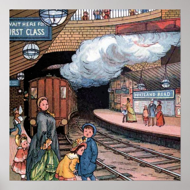 Affiches Illustration Vintage "The Underground, London" (Devant)