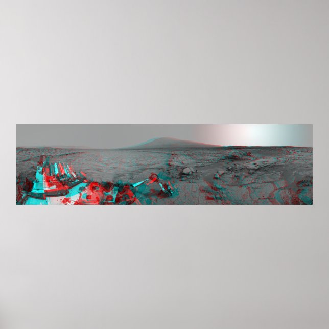 Affiches Image 3D du paysage Mars Curiosity Landrover (Devant)