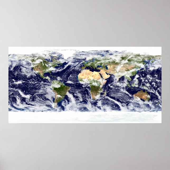 Affiches Image couleur vraie de toute la Terre (Devant)