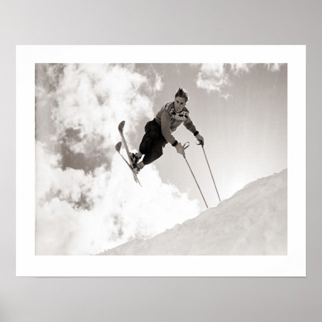 Affiches Image de ski vintage, Tricks sur skis (Devant)