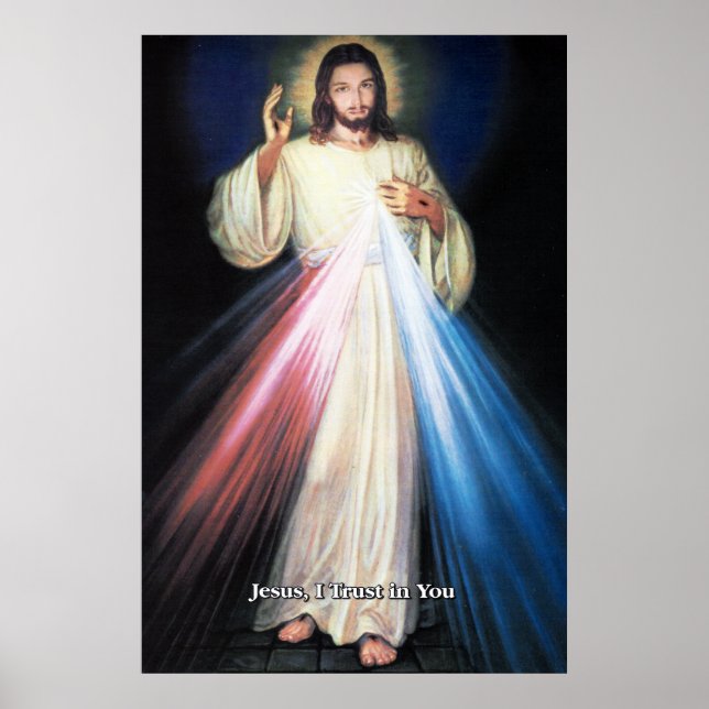 Affiches Image Divine Miséricorde Dévotionnelle. (Devant)
