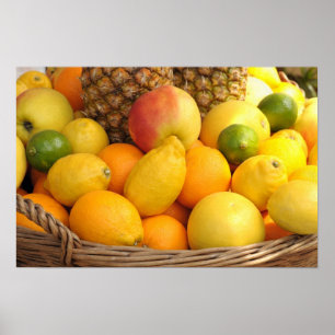 Affiches Image rapprochée d'un panier avec des fruits