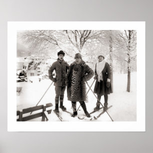 Affiches Image vintage de ski, mode sur la piste