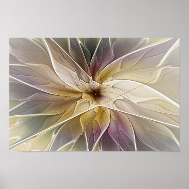 Affiches Imaginaire Floral Gold Eggplant Art Fractal Abstra (Devant)