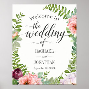 Affiches Imaginaire Floral Mariage de bienvenue Signal