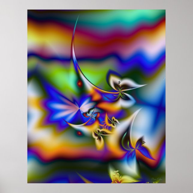Affiches Imaginaire papillon fractal (Devant)