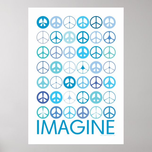 Affiches IMAGINE - Signes de paix internationaux bleus (Devant)