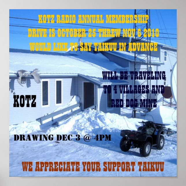 AFFICHES IMG_0319, KOTZ RADIO ANNUEL MEMBERSHIPDRIVE EST .. (Devant)