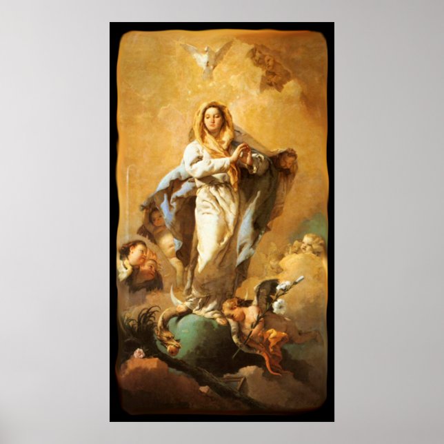 Affiches Immaculée Conception avec les Cherubs - Tiepolo (Devant)