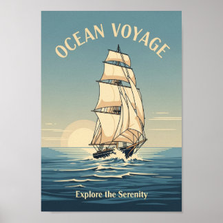 Affiches Impression de Voilier Océanique Vintage