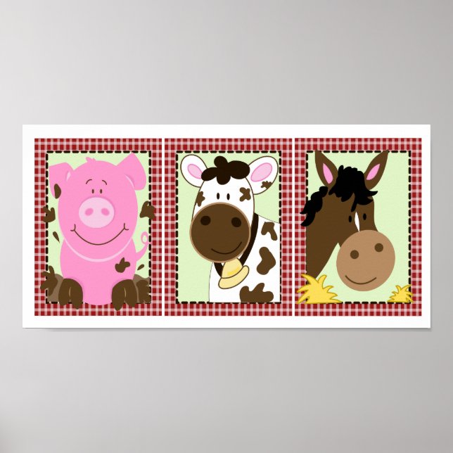 AFFICHES IMPRIMANTES ARTISANALES DE LA FERME ENSEMBLE DE 3 (Devant)