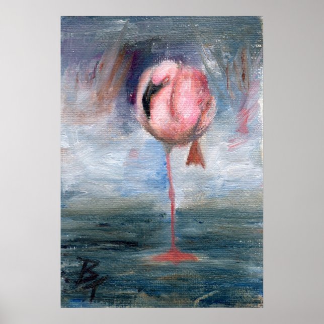 Affiches Imprimer Flamant rose ACEO (Devant)