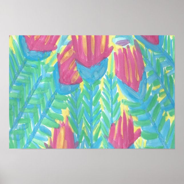 Affiches Imprimer l'aquarelle Lotus Garden (Devant)