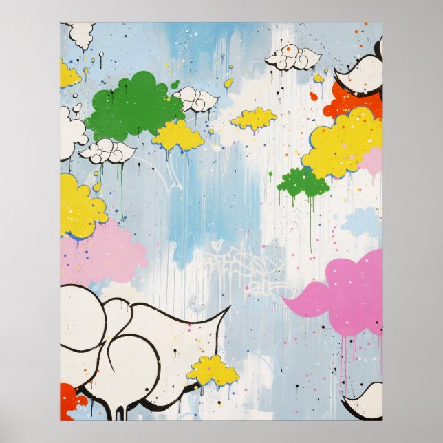 Affiches Imprimer le bouton "Noms nuageux" (Devant)