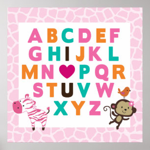Affiches Imprimer Mur Alphabet Jungle Jilly