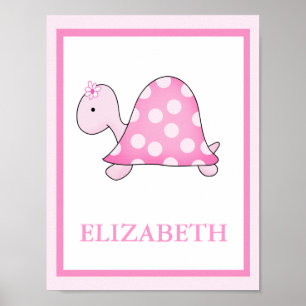 AFFICHES IMPRIMER NOM PERSONNALISÉ DE TORTUE ROSE