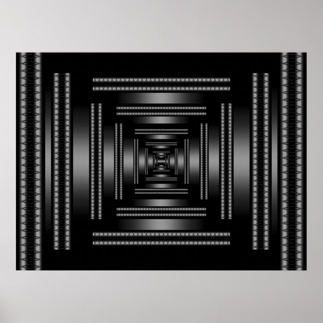 Affiches Imprimer Rectangle Vision Noir Abstrait (Devant)