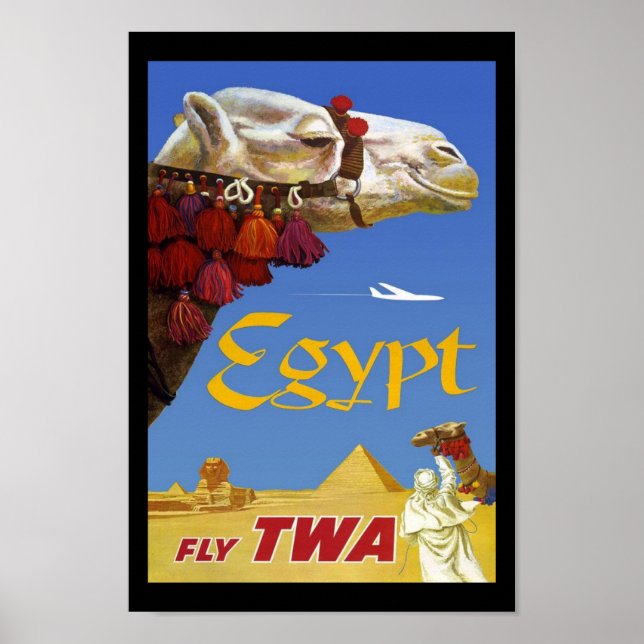 Affiches Imprimer Retro Vintage Image Voyage Egypte (Devant)