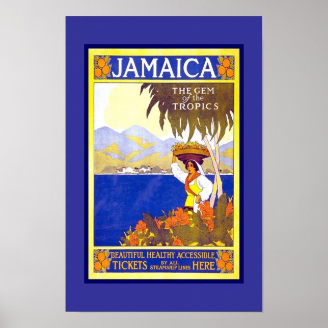Affiches Imprimer Retro Vintage Image Voyage Jamaïque (Devant)