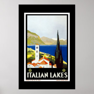 Affiches Imprimer Retro Vintage Image Voyage Lacs italiens