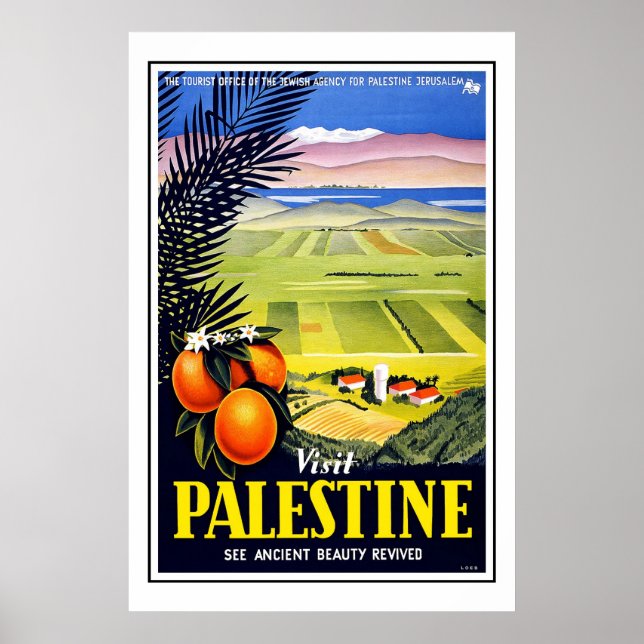 Affiches Imprimer Retro Vintage Image Voyage Palestine (Devant)