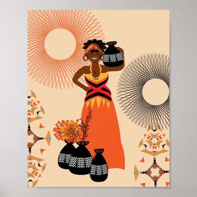 Affiches Imprimer Une Femme Tribale Africaine (Devant)
