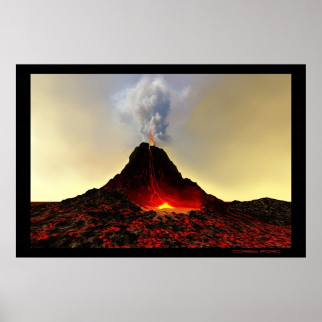 AFFICHES IMPRIMER VOLCANO ACTIVE (Devant)