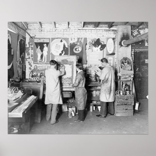 Affiches Imprimerie, 1921. Photo ancienne (Devant)