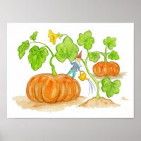 Imprimerie d'art Orange Citrouille Gnome