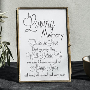Affiches In Loving Memory Wedding Sign