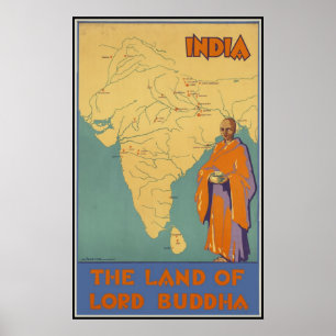 Affiches Inde Le pays du Seigneur Bouddha