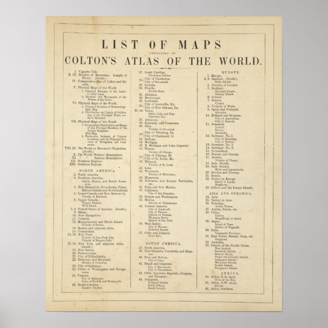 Affiches Index Atlas of the World (Devant)
