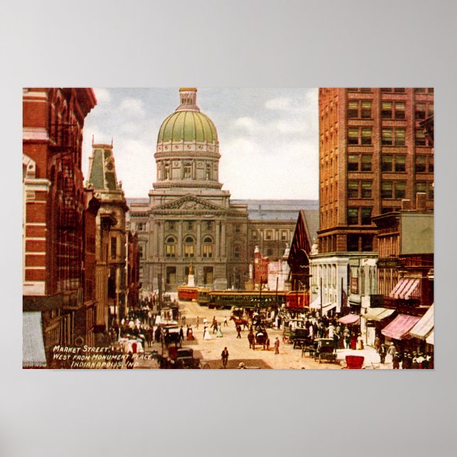Affiches Indianapolis Indiana West Market Street (Devant)