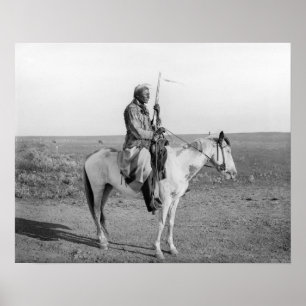 Affiches Indien à cheval, 1907. Photo ancienne