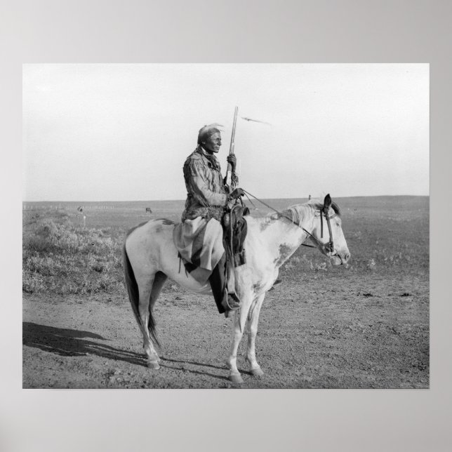 Affiches Indien à cheval, 1907. Photo ancienne (Devant)