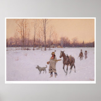 Affiches Indiens dans la neige (0565A)