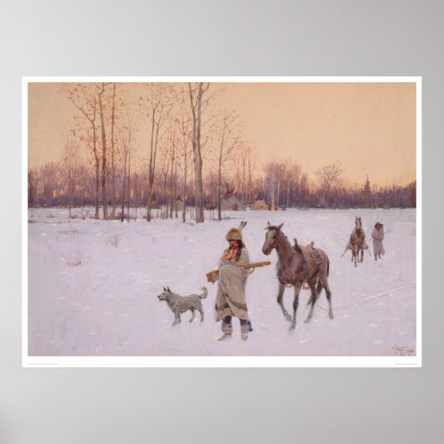 Affiches Indiens dans la neige (0565A) (Devant)