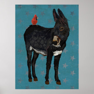 Affiches INDIGO DONKEY & CARDINAL Art