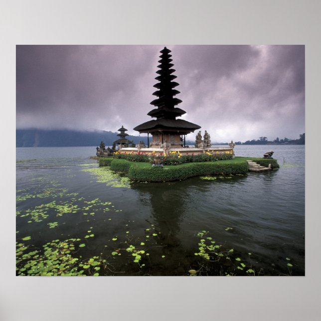 Affiches Indonésie, Bali, temple d'Ulun Danu. (Devant)
