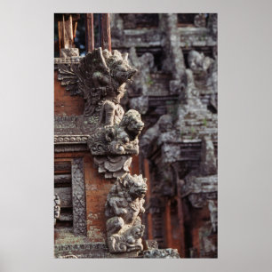 Affiches Indonésie, Bali, Ubud, Sculptures de pierre hindou