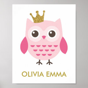 Affiches Infirmière de hibou pour une fille