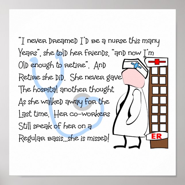 Affiches "INFIRMIÈRE RETIRÉE" Histoire Cadeaux d'art (Devant)